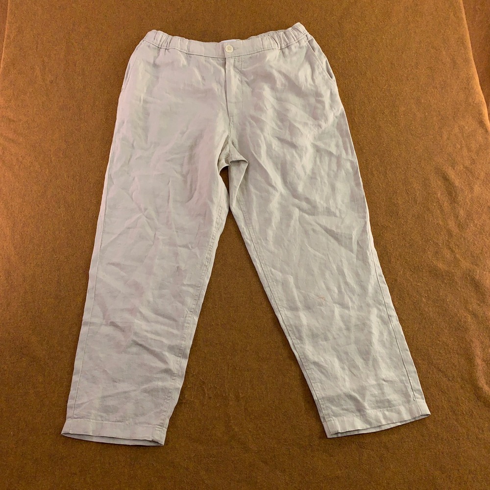 Wax London Mens 36 Beige 100% Linen Kurt Button Relaxed Trousers Pants New